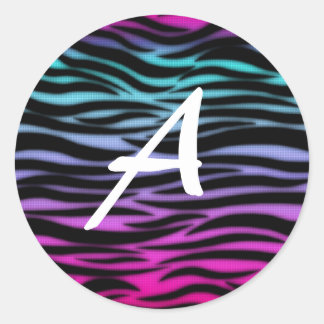 animal print alphabet sticker