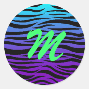 Animal print alphabet sticker