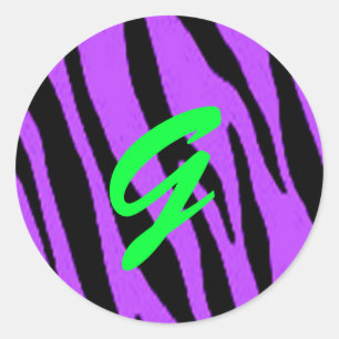 Animal print alphabet sticker