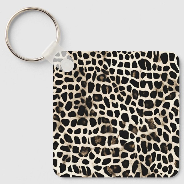 Animal Print - Aluminium Square Keychain (Front)