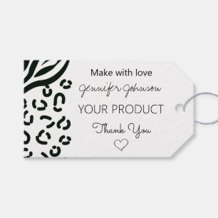Animal Print Black and White Gift Tags