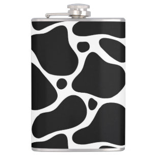 Animal print-black and white giraffe pattern therm hip flask