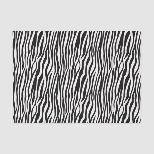 Animal Print Black White Zebra Tissue Paper (Front)