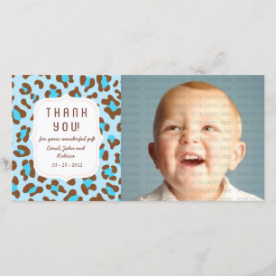 Animal Print Blue - Any Occasion Thank you Card