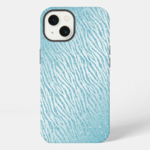Animal Print Blue Glitter Glam iPhone 13 Case