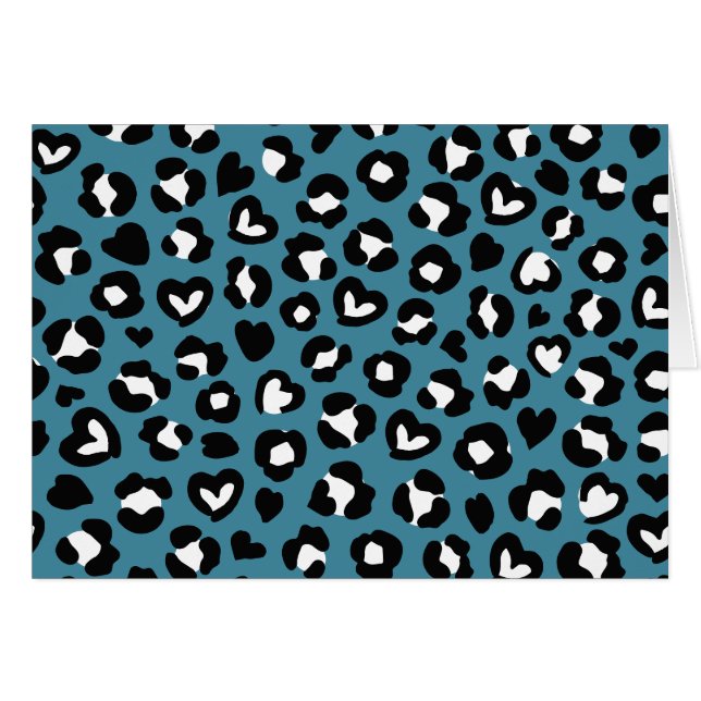 Animal Print, Blue Leopard, Cheetah Spots, Hearts (Front Horizontal)