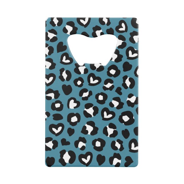 Animal Print, Blue Leopard, Cheetah Spots, Hearts (Front)