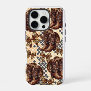 Animal print boots and bows, cheetah iphone case