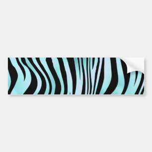Animal Print Bright Blue Zebra Skin Turquoise Bumper Sticker