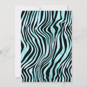 Animal Print Bright Blue Zebra Skin Turquoise Thank You Card