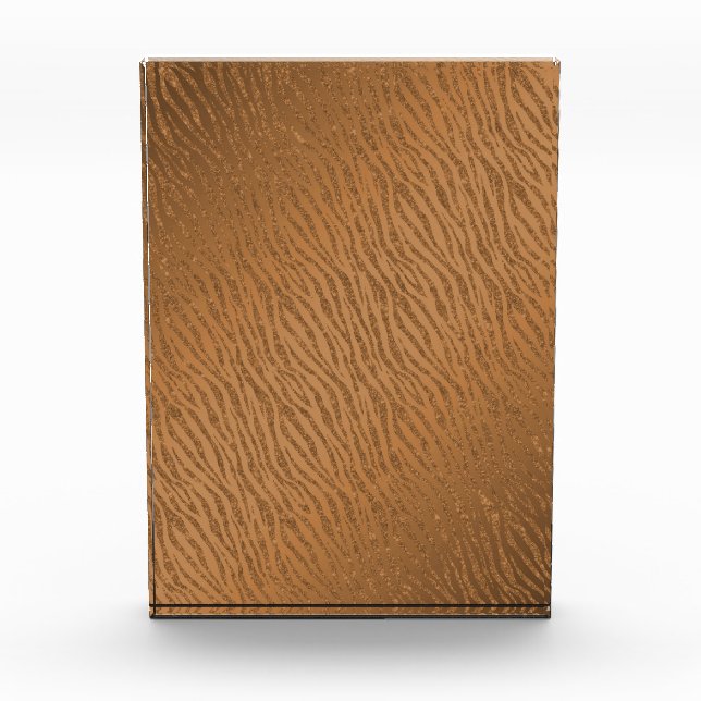 Animal Print Brown Glitter Glam Photo Block (Front)