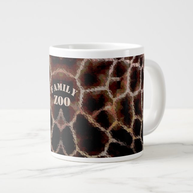 Animal Print Brown Large Coffee Mug (Front Right)