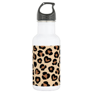 Animal Print, Brown Leopard, Cheetah Spots, Hearts 532 Ml Water Bottle