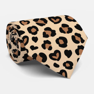 Animal Print, Brown Leopard, Cheetah Spots, Hearts Tie