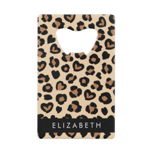Animal Print, Brown Leopard, Hearts, Your Name
