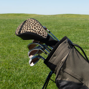Animal Print, Brown Leopard, Hearts, Your Name Golf Head Cover