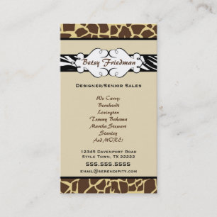 Animal Print Business Card