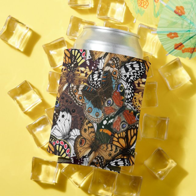 Animal print. Butterfly wings. Can Cooler (In Situ Summer)