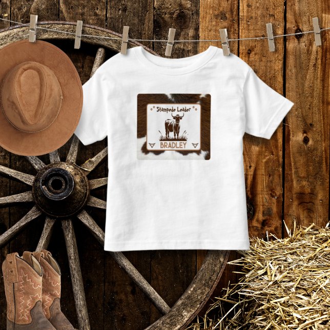 Animal Print Cattle Stampede Brown Toddler T-Shirt (Creator Uploaded)