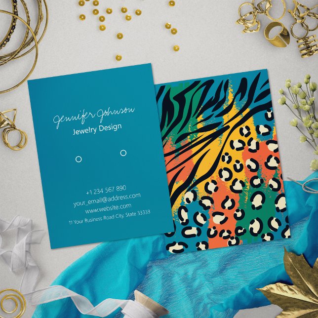 Animal Print Colourful Earring Holder Display Card (Creator Uploaded)