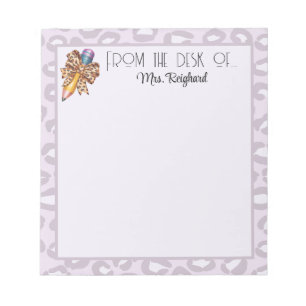Animal print coquette "From the desk of..." Notepad