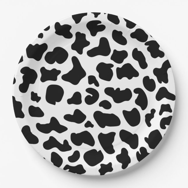 Animal Print, Cow Print Gift Pattern, Farm Animal Paper Plate (Front)