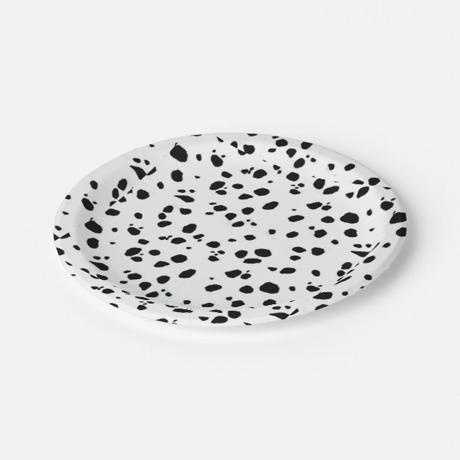 Animal Print Dalmation Paper Plate (Angled)