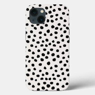 Animal Print Dots Black And White Dalmatian iPhone 13 Case
