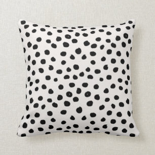 Animal Print Dots Black And White Dalmatian Cushion