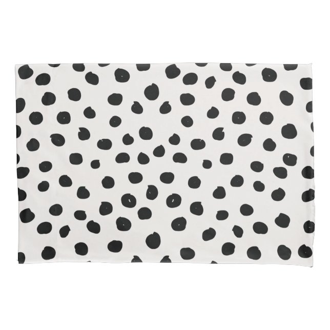 Animal Print Dots Black And White Dalmatian Pillowcase (Front)