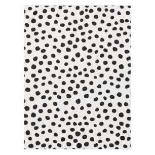 Animal Print Dots Black And White Dalmatian Tablecloth