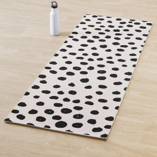 Animal Print Dots Black And White Dalmatian Yoga Mat