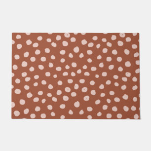 Animal Print Dots Rust Terracotta Dalmatian Doormat