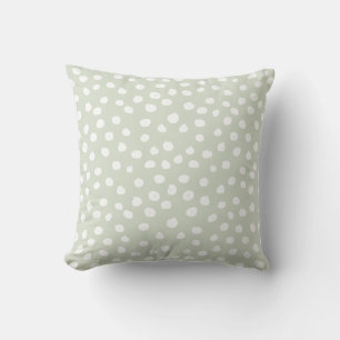 Animal Print Dots Sage Green And White Cushion