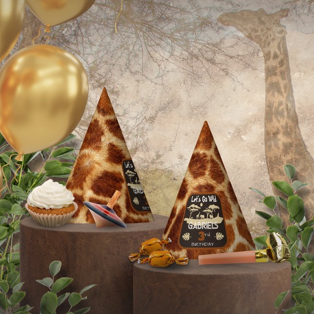 Animal Print Giraffe Birthday Party Hat (Creator Uploaded)