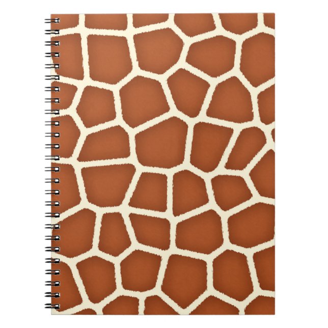 Animal Print, Giraffe in Shades of Copper Brown No Notebook (Front)