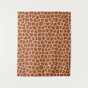 Animal Print, Giraffe in Shades of Copper Brown Tapestry