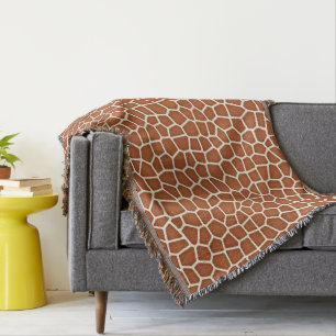 Animal Print, Giraffe in Shades of Copper Brown Throw Blanket