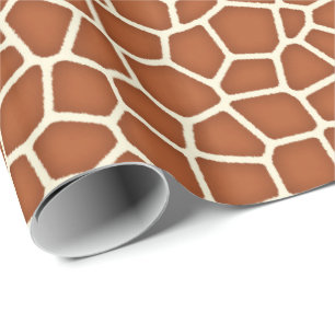 Animal Print, Giraffe in Shades of Copper Brown Wrapping Paper