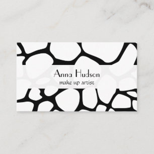Animal Print (Giraffe Pattern) - Black White Business Card