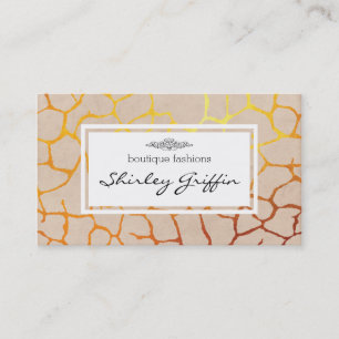 Animal Print (Gold)   Beige Business Card