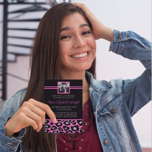 Animal Print Graduation Announcements [Pink]