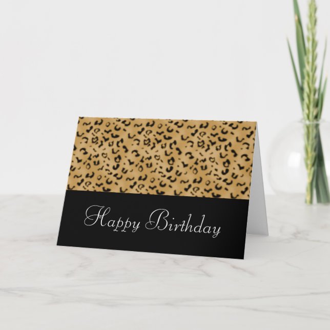 Animal Print Happy Birthday Card (Customisable) (Front)