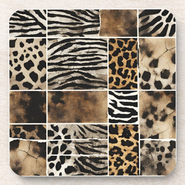 Animal Print - Hard Plastic Coaster (Front)