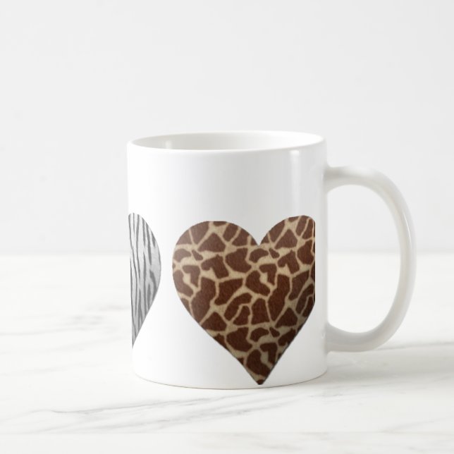Animal Print Hearts Coffee Mug (Right)