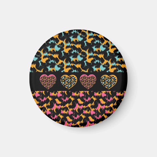Animal Print Hearts Pattern  Magnet (Front)