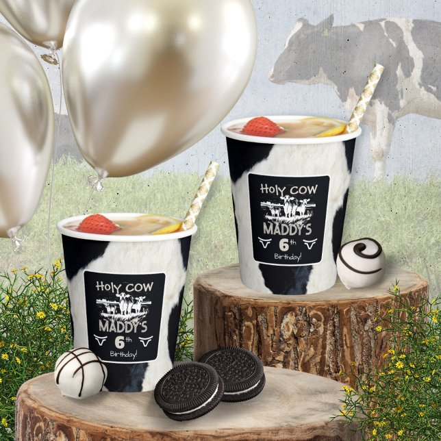 Animal Print Holy Cow Birthday Paper cup (Creator Uploaded)