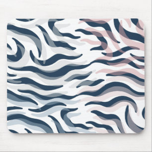 Animal print in navy and watercolor mouse pad