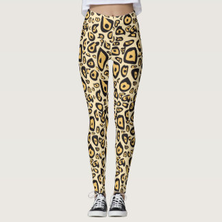 Animal Print Jaguar Light Yellow and Orange  Leggings