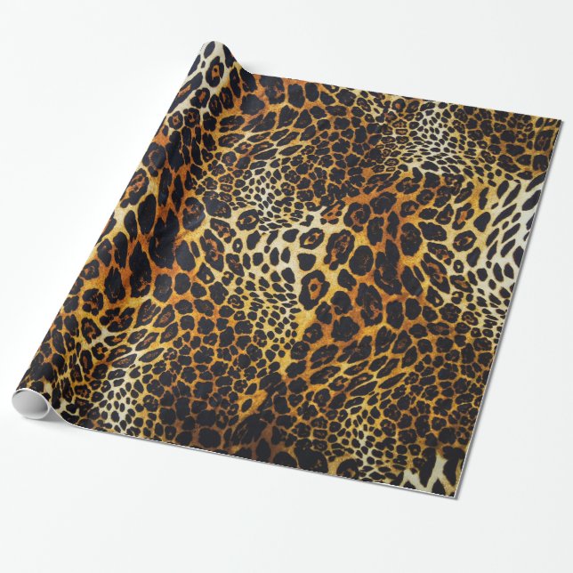Animal Print Jaguar Rich Deep Colours Wrapping Paper (Unrolled)